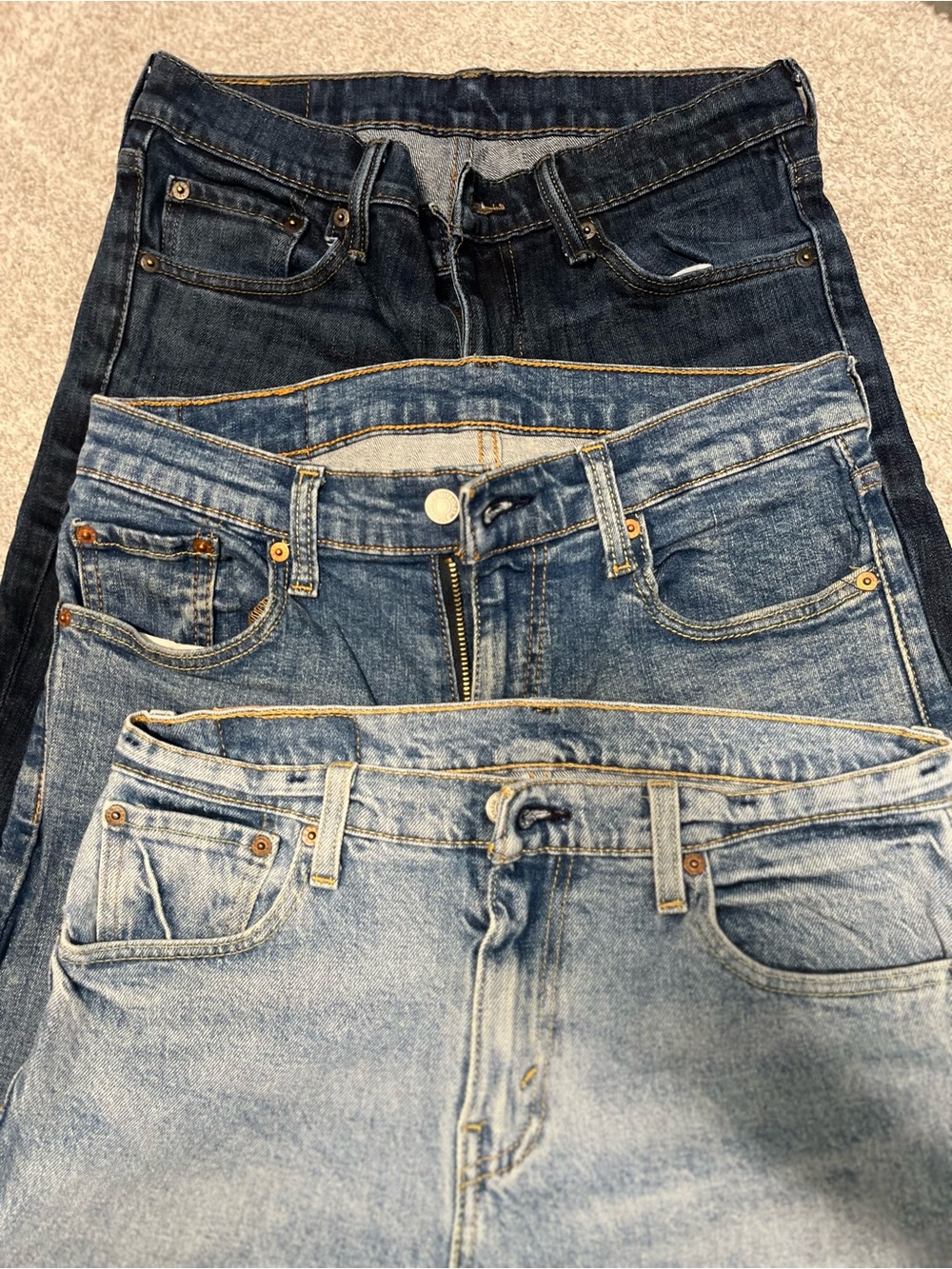 Levi's Men's Straight Jeans in Light and Dark Blue Washes